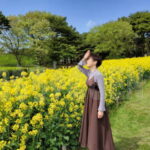 公園菜の花立位